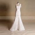 Fashionable Mermaid Satin Wedding Dress Brilliant Rhinestones Detachable Straps